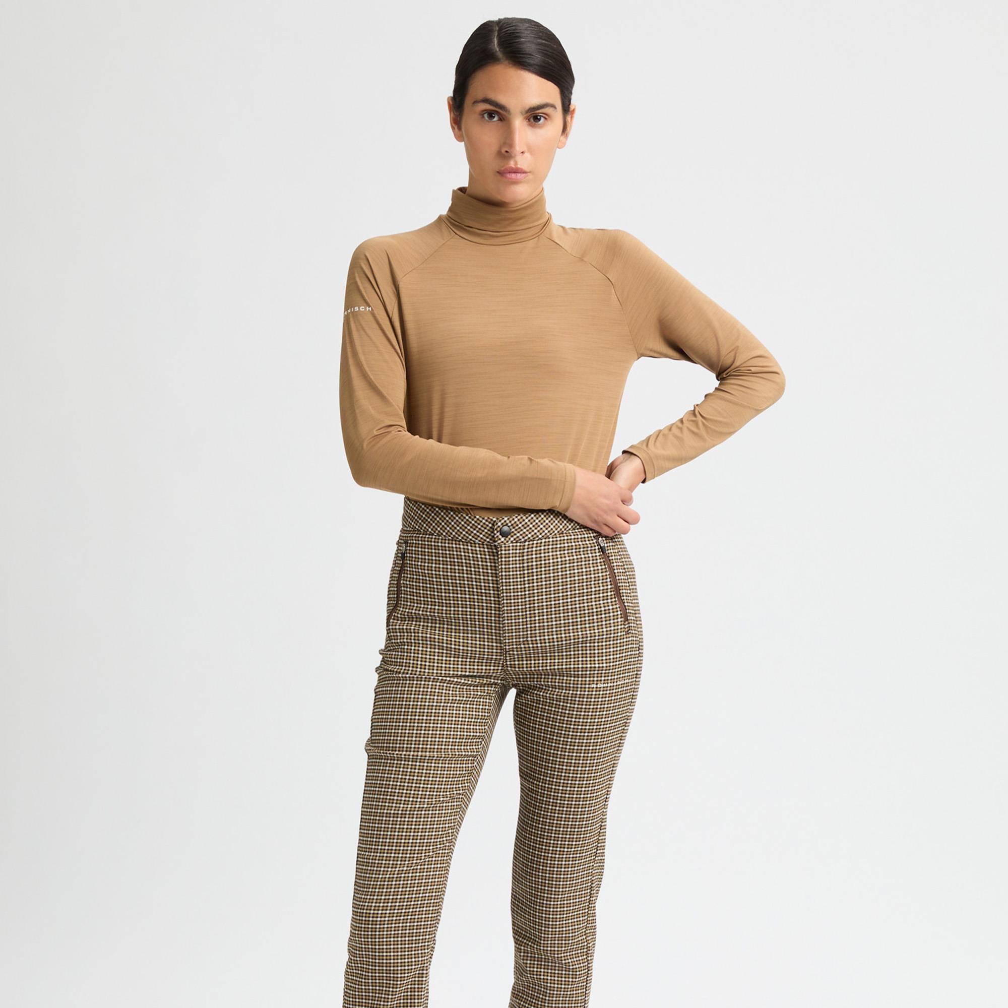 Rohnisch Jess Yarndye Ladies Golf Pants Minicheck Brown